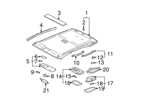 BODY/INTERIOR TRIM - ROOF for 2002 Toyota Avalon #1