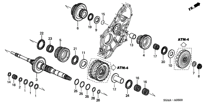 TRANSMISSION - AUTOMATIC/AT MAINSHAFT for 2004 Honda CIVIC COUPE #1