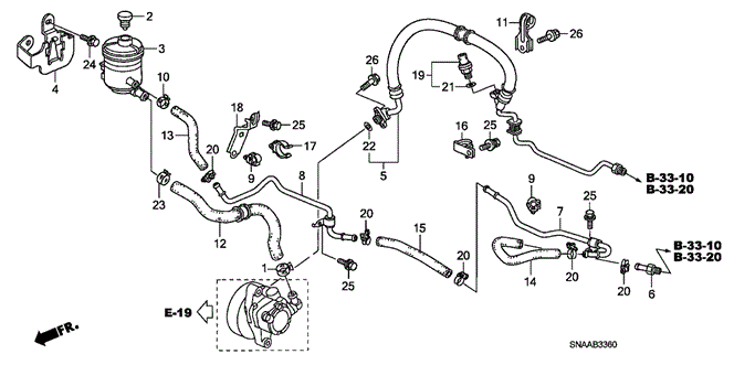 CHASSIS/P.S. LINES for 2009 Honda CIVIC SEDAN #1