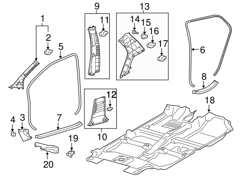 BODY/INTERIOR TRIM - PILLARS for 2009 Toyota Yaris #2
