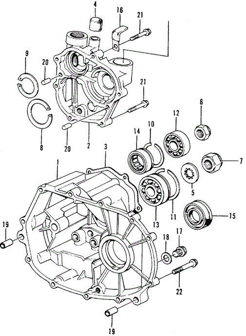 TRANSMISSION - MANUAL/MT TRANSMISSION CASE for 1973 Honda CIVIC 1200 COUPE #1