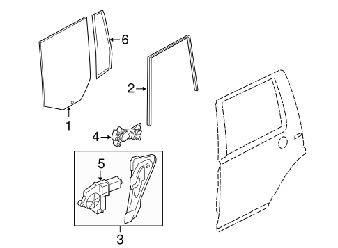 Glass - Rear Door for 2014 Land Rover LR2 #0