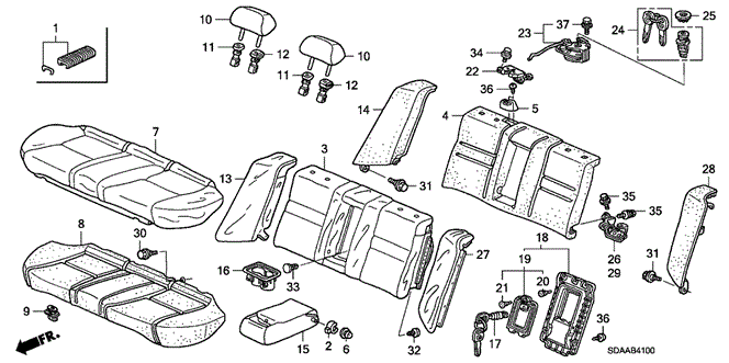 Interior/Bumper/Rear Seat for 2007 Honda ACCORD SEDAN #1