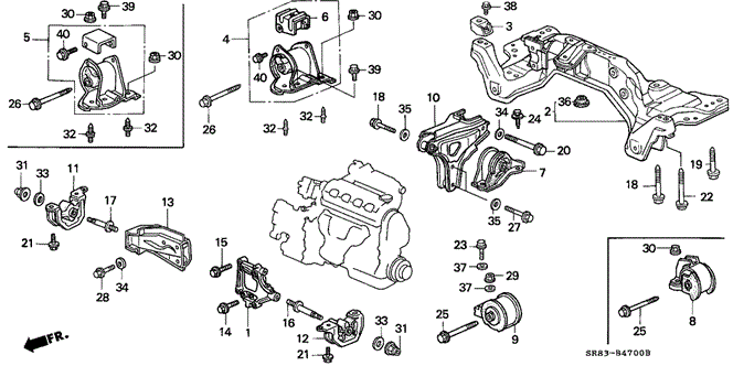 Body/Air Conditioning/MT Engine Mount for 1993 Honda CIVIC COUPE #1