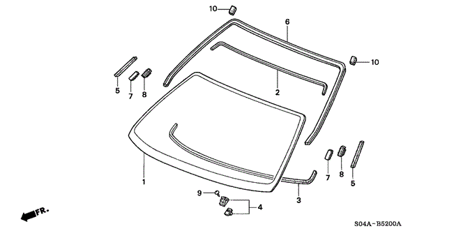 BODY / AIR CONDITIONING/FRONT WINDSHIELD for 1999 Honda CIVIC SEDAN #1