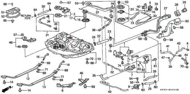 ELECTRICAL / EXHAUST / HEATER / FUEL/FUEL TANK (3) for 2000 Honda CIVIC COUPE #1