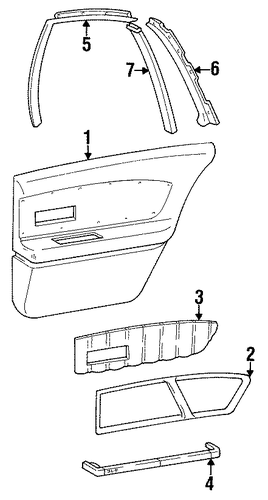 98 INTERIOR TRIM - REAR DOOR