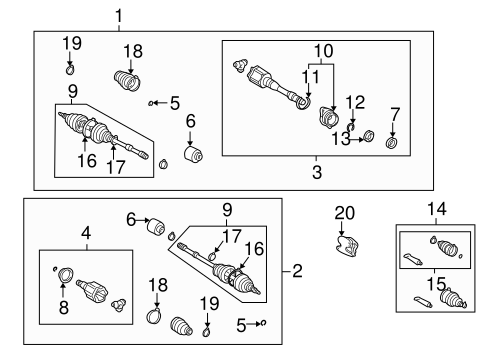 FRONT SUSPENSION/DRIVE AXLES for 2005 Toyota Highlander #2