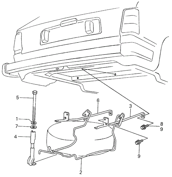 BODY / AIR CONDITIONING/SPARE TIRE CARRIER for 1982 Honda CIVIC 5-DOOR #1