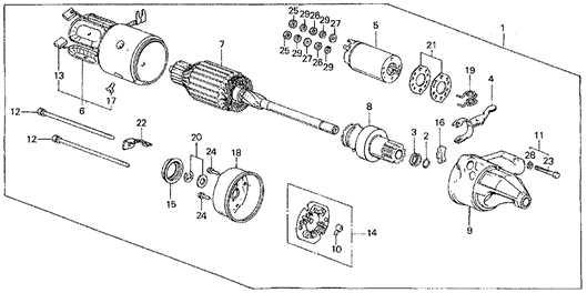 ENGINE/STARTER MOTOR (HITACHI) (0.8KW) for 1985 Honda CIVIC HATCHBACK #1