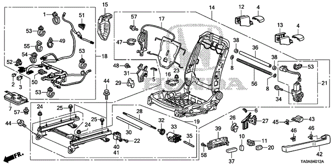 Interior/Bumper/Front Seat Components (L.) (Full Power Seat) (2) for 2012 Honda ACCORD SEDAN #1