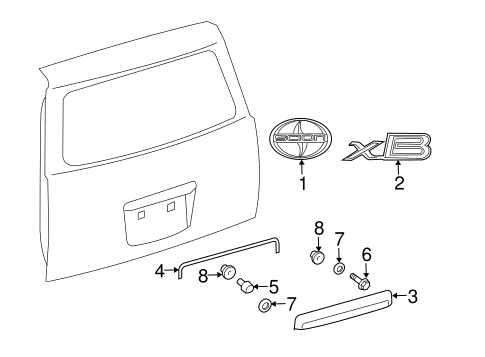 BODY/EXTERIOR TRIM - LIFT GATE for 2005 Scion xB #1