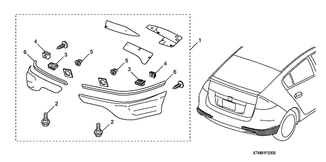 ACCESSORIES/REAR UNDER SPOILER for 2011 Honda INSIGHT #1