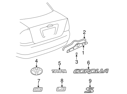BODY/EXTERIOR TRIM - TRUNK for 2004 Toyota Corolla #1