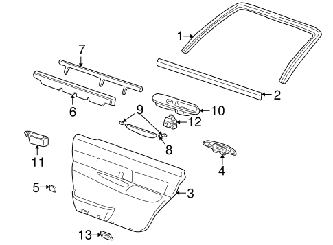 Town Car INTERIOR TRIM - REAR DOOR