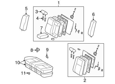 BODY/REAR SEAT COMPONENTS for 1997 Toyota Camry #1