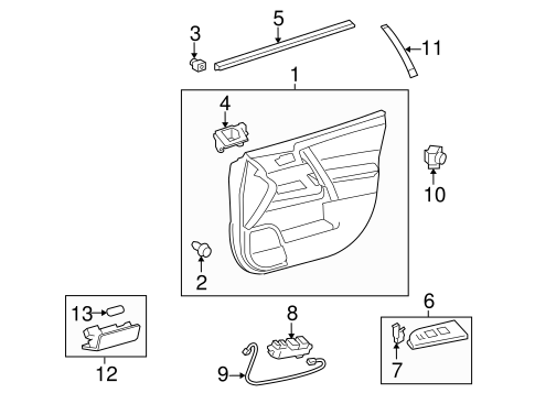 BODY/INTERIOR TRIM - FRONT DOOR for 2013 Toyota Highlander #1