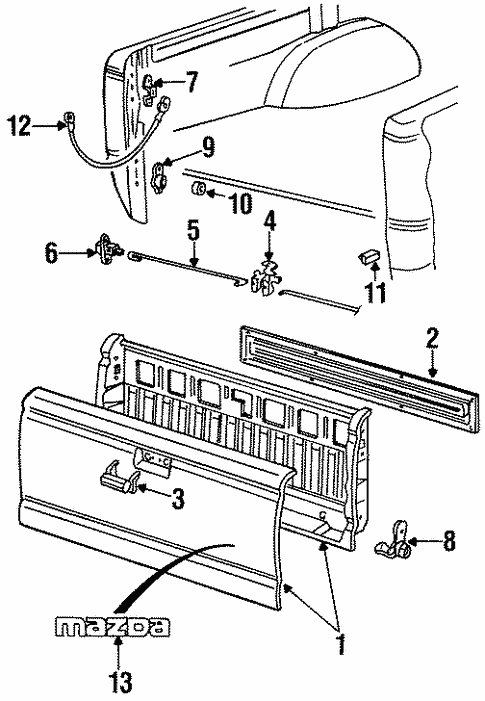Gate & Hardware for 1994 Mazda B3000 #0