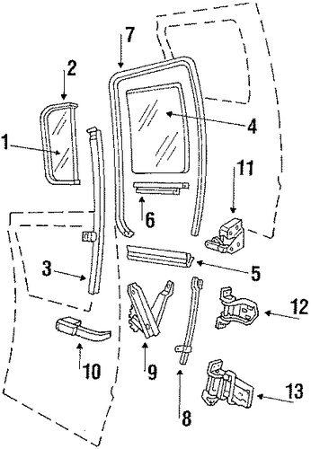 F-350 GLASS - REAR DOOR