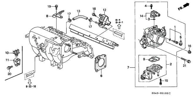 ENGINE/THROTTLE BODY (3) for 1997 Honda CIVIC SEDAN #1