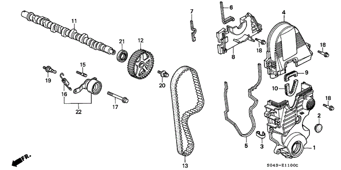 ENGINE/CAMSHAFT - TIMING BELT for 1996 Honda CIVIC SEDAN #1
