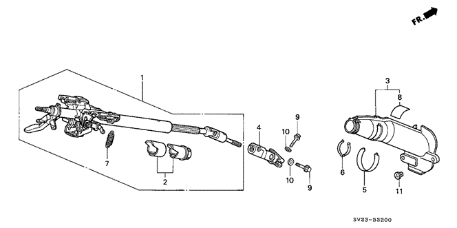 CHASSIS/STEERING COLUMN for 1996 Honda ACCORD COUPE #1