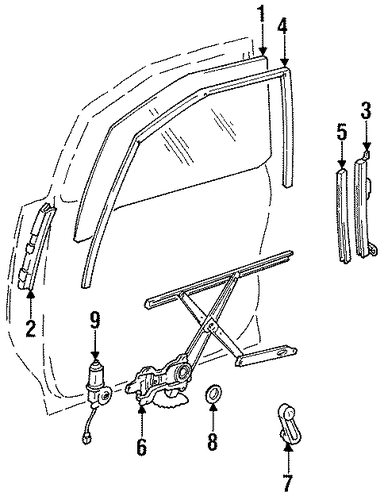 BODY/GLASS - DOOR for 1996 Toyota Previa #1
