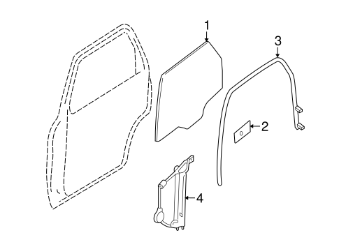 Mariner GLASS - REAR DOOR