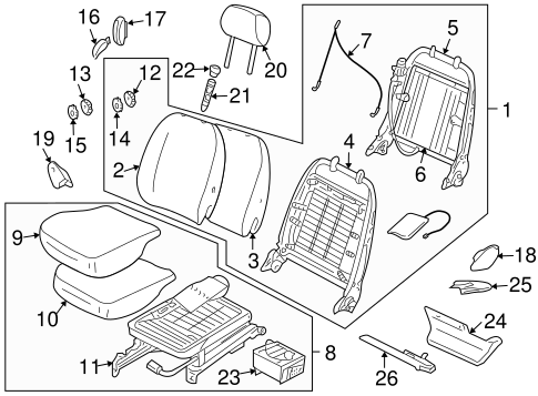 Freelander FRONT SEAT COMPONENTS