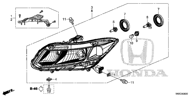 Bracket Kit, R Headlight Mounting Bracket Kit, R Headlight Mounting