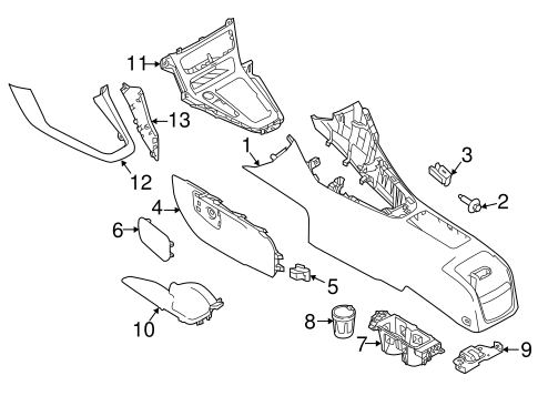 Body/Center Console for 2015 Ford Focus #3