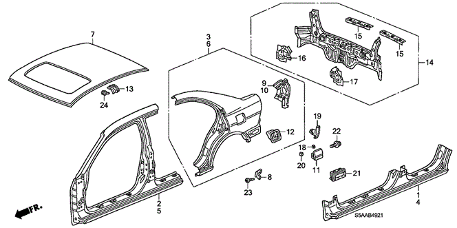 BODY / AIR CONDITIONING/OUTER PANEL - REAR PANEL (OLD STYLE PANEL) for 2004 Honda CIVIC SEDAN #1