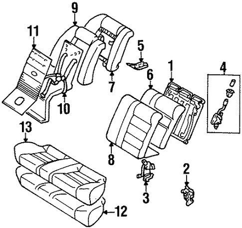 Prizm REAR SEAT COMPONENTS 2
