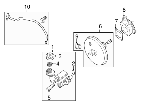 Master Cylinder - Components On Dash Panel for 2010 Nissan Sentra #0