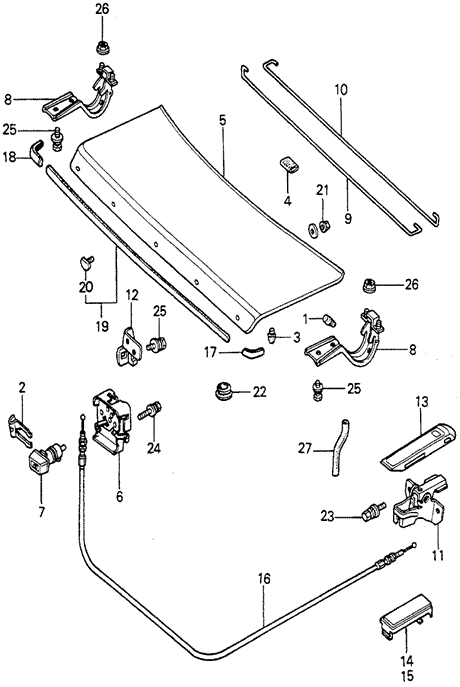 BODY / AIR CONDITIONING/TRUNK LID for 1981 Honda ACCORD SEDAN #1