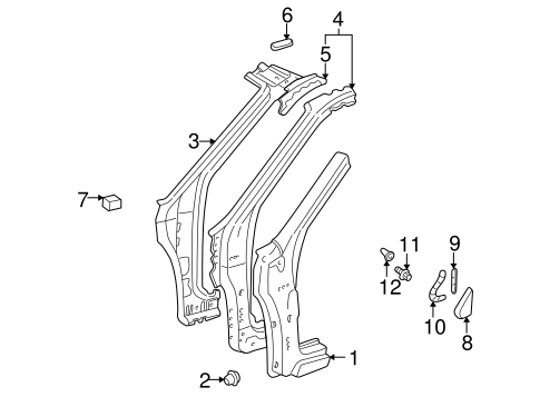 BODY/HINGE PILLAR for 2003 Toyota Prius #1