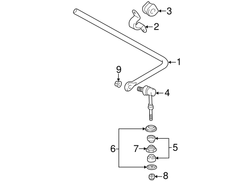 FRONT SUSPENSION/STABILIZER BAR & COMPONENTS for 2003 Toyota MR2 Spyder #1