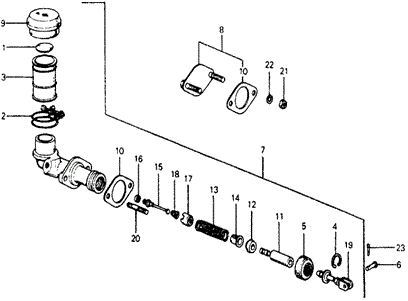 CHASSIS/MT CLUTCH MASTER CYLINDER for 1978 Honda ACCORD HATCHBACK #1