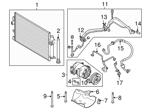 HVAC/Condenser, Compressor & Lines for 2012 Ford Focus #2