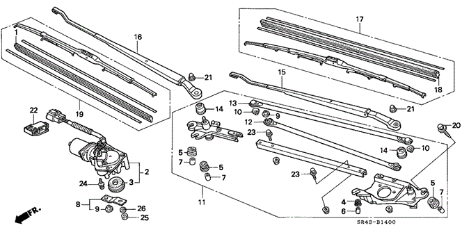 1993 Honda CIVIC SEDAN EX (ABS) ARM, WINDSHIELD WIPER (PASSENGER SIDE) - (76610SR3A01) 1993 Honda CIVIC SEDAN EX (ABS) ARM, WINDSHIELD WIPER (PASSENGER SIDE) - (76610SR3A01)
