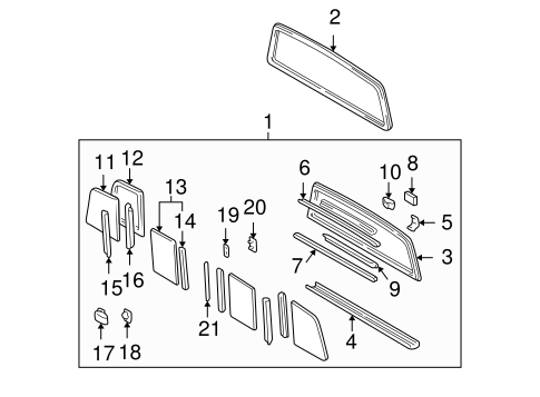 BODY/GLASS & HARDWARE - BACK for 2001 Toyota Tacoma #2
