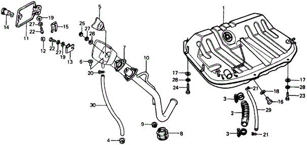 ELECTRICAL / EXHAUST / HEATER / FUEL/FUEL TANK for 1976 Honda CIVIC COUPE #1
