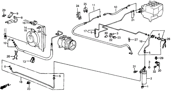 BODY / AIR CONDITIONING/A/C HOSES - PIPES (SANDEN) for 1986 Honda CIVIC 5-DOOR #1