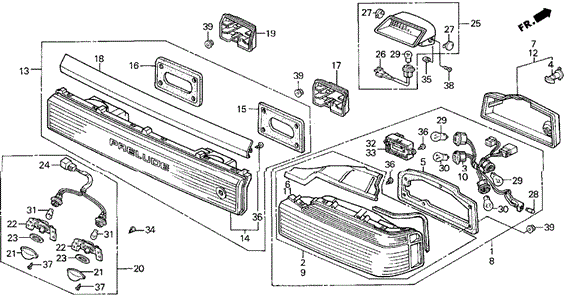 Taillight - License Light ('90-'91) for 1991 Honda Prelude #0