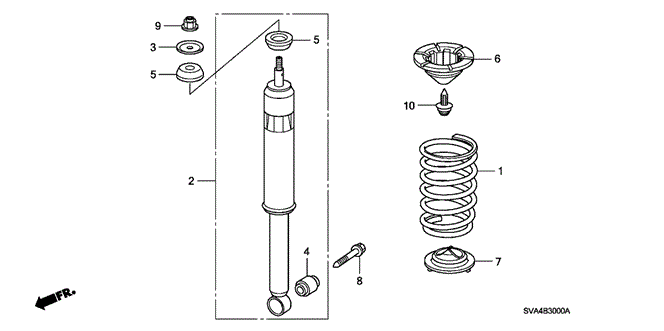 Chassis/Rear Shock Absorber for 2006 Honda CIVIC COUPE #1