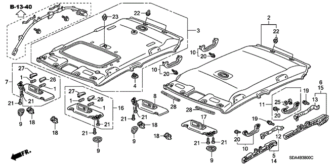 INTERIOR / BUMPER/ROOF LINING for 2004 Honda ACCORD SEDAN #1