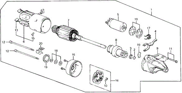 ENGINE/STARTER MOTOR (HITACHI) for 1988 Honda CIVIC 5-DOOR #1