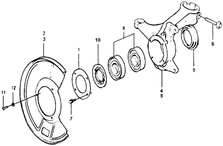 CHASSIS/KNUCKLE for 1978 Honda ACCORD HATCHBACK #1
