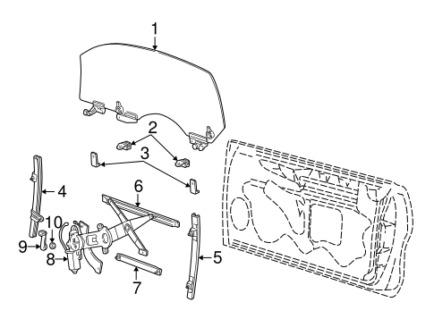 Body/Glass - Door for 2000 Ford Mustang #1