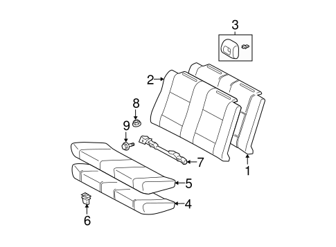BODY/REAR SEAT COMPONENTS for 2008 Toyota Solara #2